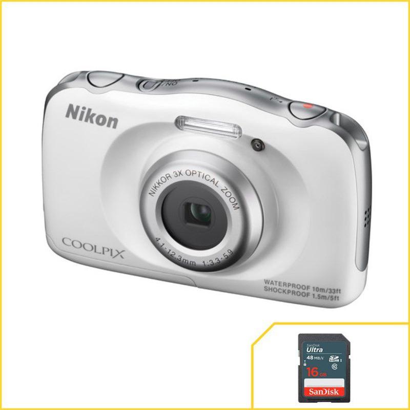 Camera Nikon À Prova D'água Coolpix S33 Branca - Câmera Semi e